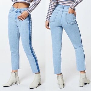 Pacsun High Rise Mom Jeans Light Wash with Side Stripe Size 30